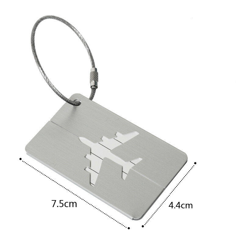Travel Accessories Aluminum Alloy Airplane Luggage Tag Suitcase ID Address Holder Baggage Boarding Tags Portable Label