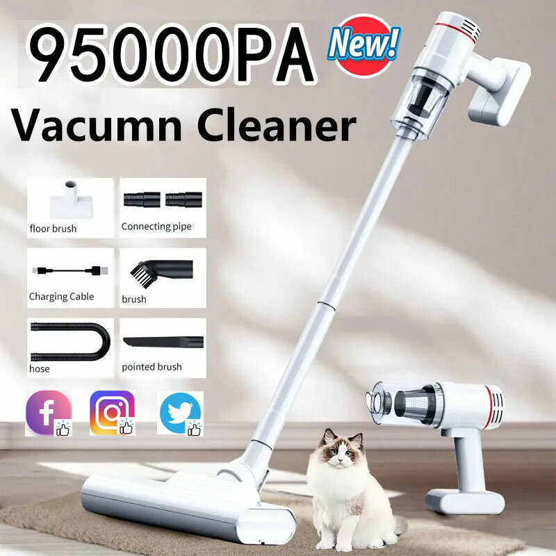 Xiomi 95000Pa Handheld Wireless Vacuum Cleaner Cordless Portable Cleaning Robot Home and Car Use Large Suction Vacuum Cleaner