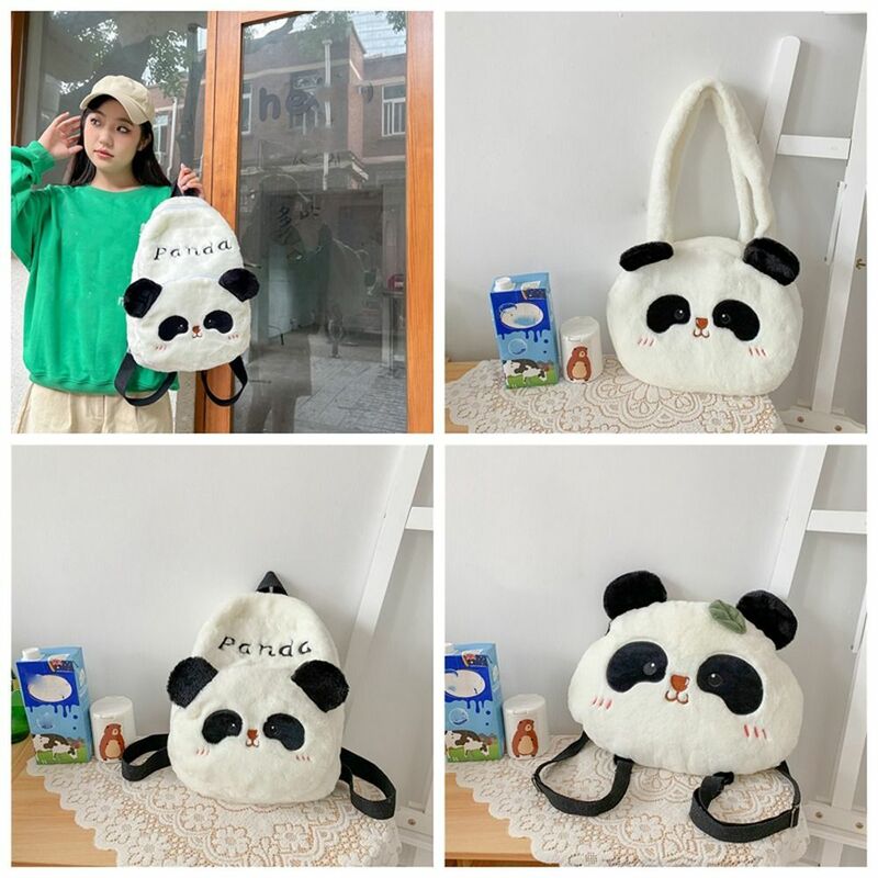 Animal panda mochila para estudantes, grande capacidade, estilo coreano, sacos de pelúcia, bolsa de ombro, cartoon, escola ao ar livre