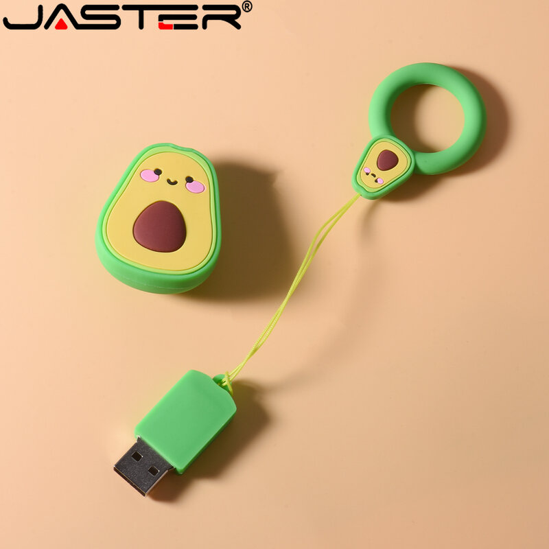Jaster novo bonito dos desenhos animados abacate usb flash drive 64gb oi-velocidade u disco 32gb amarelo mini pendrive livre chave de armazenamento externo