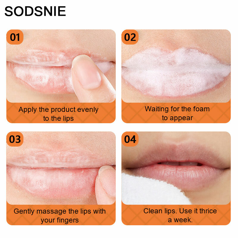 Bubble Brightening Lip Mask nutriente riparazione cura delle labbra sbiancante rimozione pigmento schiarire le linee delle labbra resistere alle crepe secche 25G