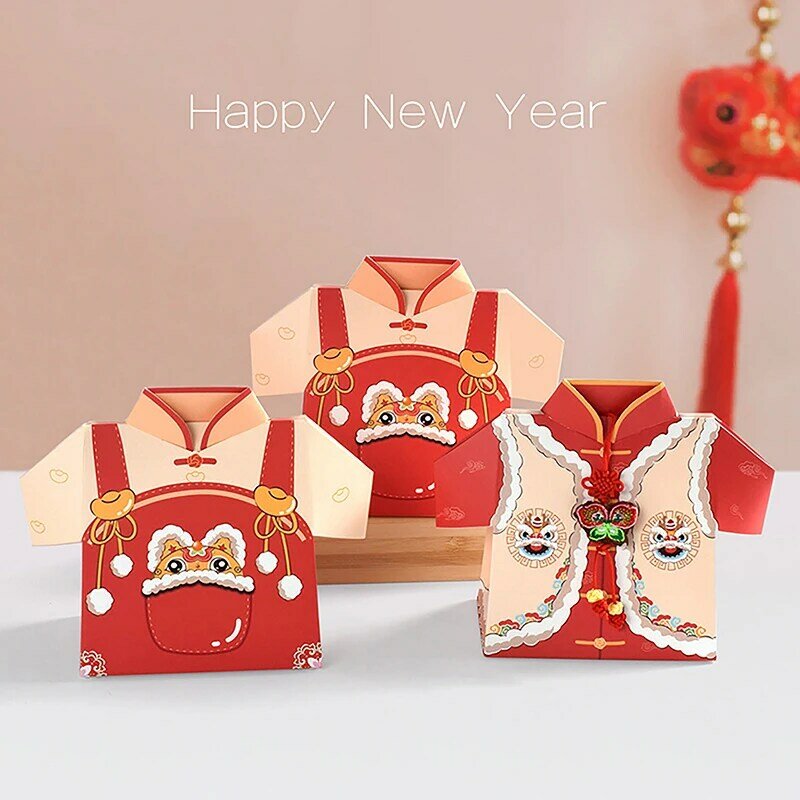 5pcs New Year Gift Box For Candy Chocolate Cookie Nougat Biscuit Bakery Packing Boxes Clothing Style Packaging Box