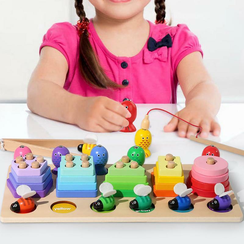 Деревянные обучающие игрушки для сортировки и укладки, форма сортировщика Монтессори, Обучающие блоки-головоломки, игрушки, лучшие подарки для девочек и мальчиков