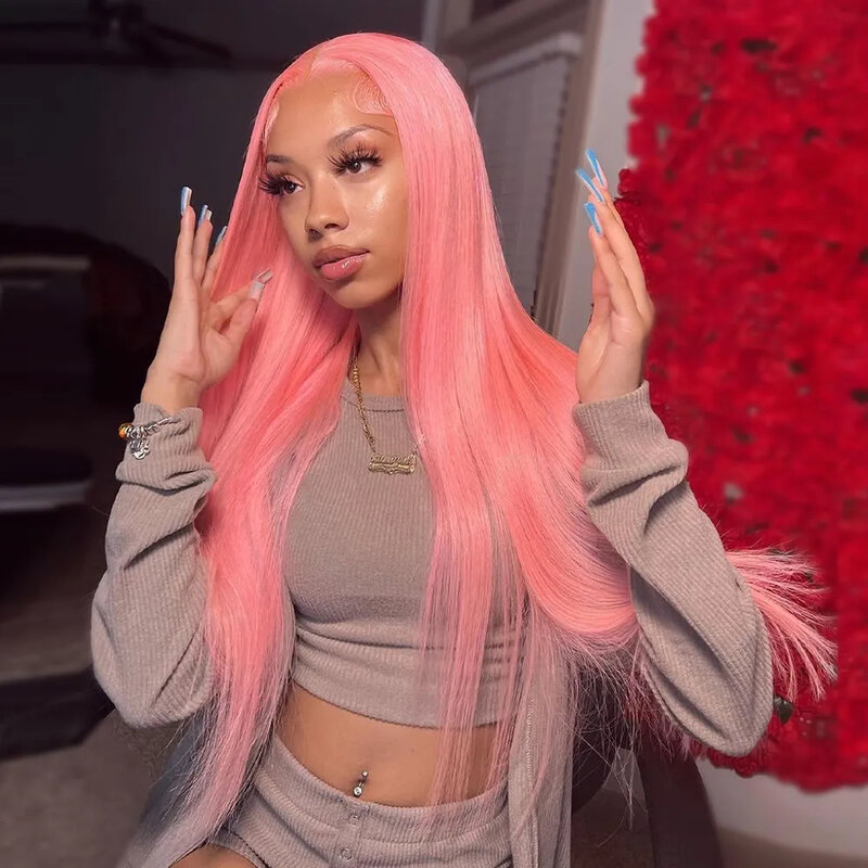 Pink Lace Front Wig Human Hair For Women 13x4 Hd Lace Frontal Wig Brazilian 613 13x6  Colored Straight Lace Front Wigs