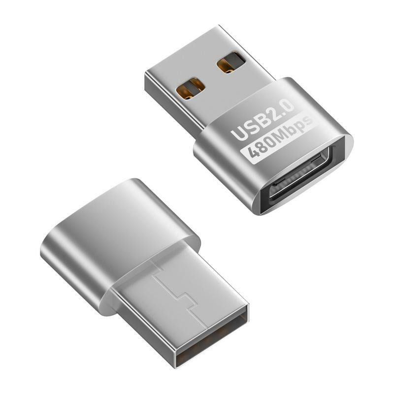 USB Female To USB C Male Usb C Female To Usb Male Adapter Aluminum Housing USB 2.0 Data Transfer Speeds For Tablet Hub Flash