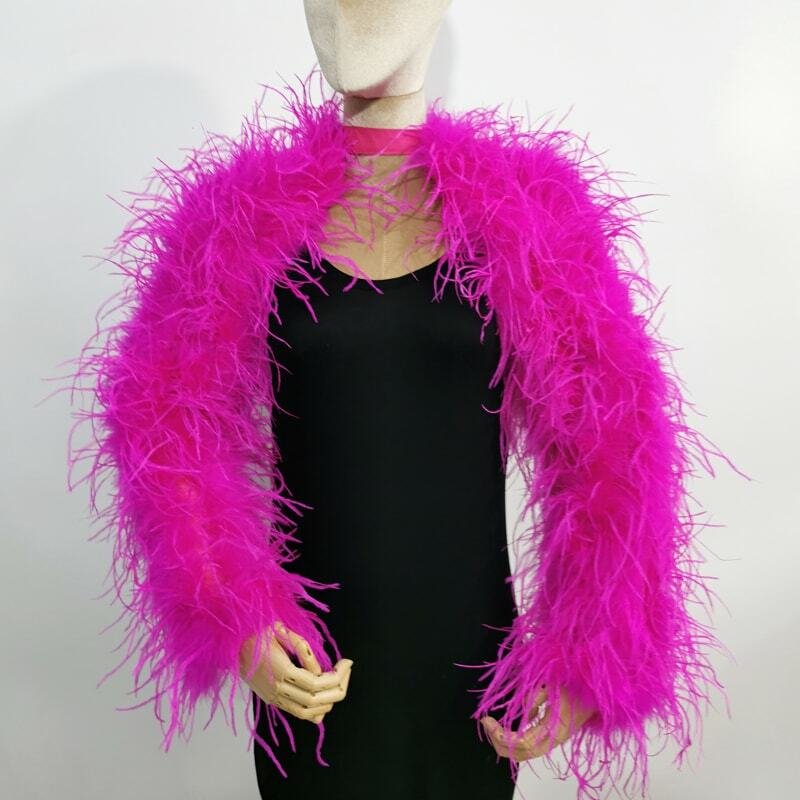 Manga de pelo de avestruz de 60cm de longitud, moda personalizada multicolor, versátil, último diseño, para Club, fiesta y banquete, 100%