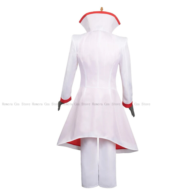 Hazbin Lucifer Cosplay Anime Hotel Morningstar Cosplay Costume Wig Daddy White Suit Devil Hell Halloween Party Adult Men Costume