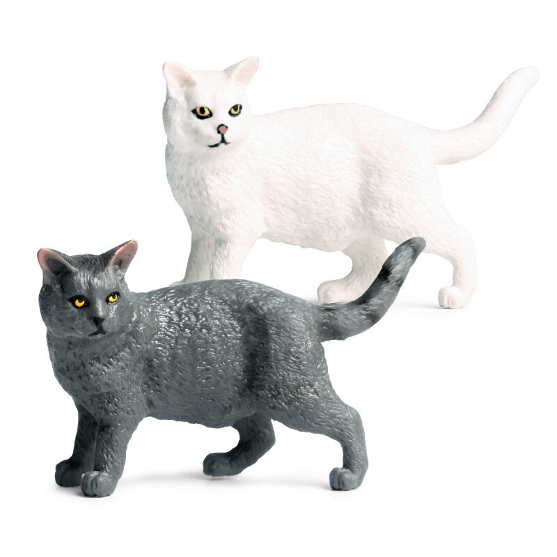 محاكاة الحيوانات القطط نماذج الحيوانات اللعب البلاستيكية الحلي الزخرفية المصنوعة يدويا