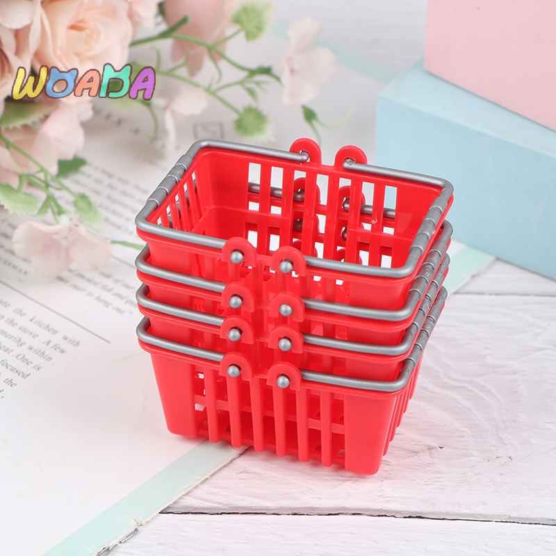 1Pcs Shopping Basket Toys Kids Mini Supermarket Shopping Hand Basket Model Doll House