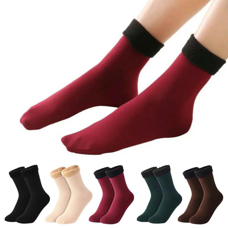 Зимние теплые утолщенные термоноски шерстяные кашемировые Нейлоновые женские мягкие носки для женщин/мужчин носки до середины икры из флиса