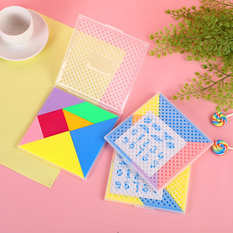 Puzzle di colore fai da te Tangram di legno matematica apprendimento immaginazione Puzzle educativo forniture di cancelleria per studenti