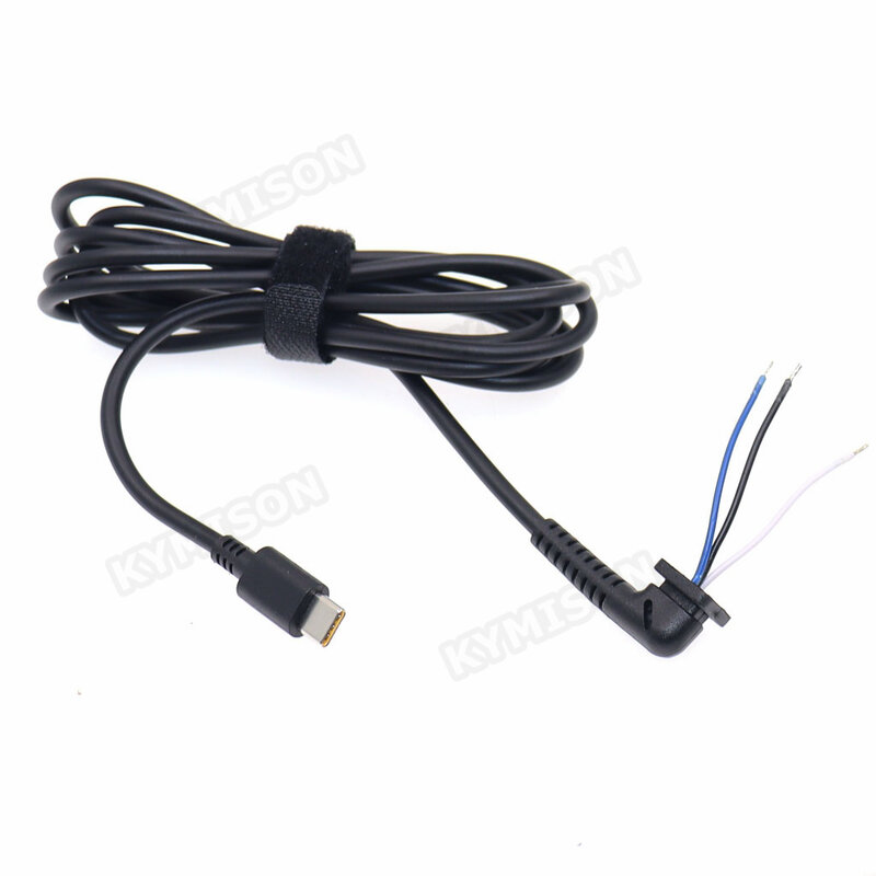 Usb tipo c cabo de carregamento dc jack plug adaptador de alimentação cabo para lenovo portátil 45w 65w adaptador usb c cabo de conector de alimentação 1.8m