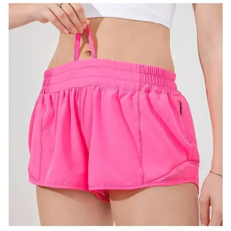 Lemon Women Hotty Hot Yoga Shorts Micro-elastic Low-rise Athletic Short With Liner Workout Running Sport Tummy Control Shorts