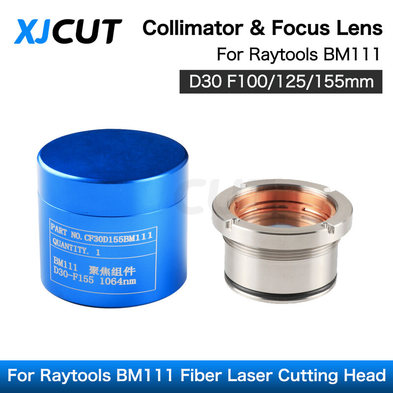 XJCUT Raytools BM111 Lensa Kolimasi & Fokus D30 F100 F125mm dengan Tempat Lensa untuk Kepala Pemotong Laser Raytools BM111 0-3KW