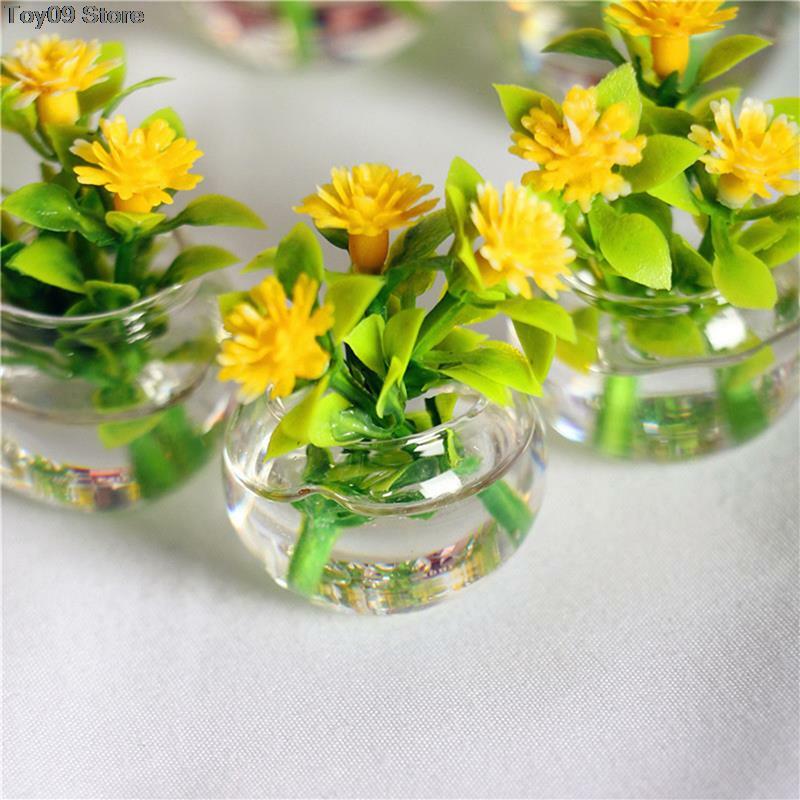 Hot sale 1:12 Dollhouse Miniature Green Potted For Home Decor Simulation Potted Plants 1PC