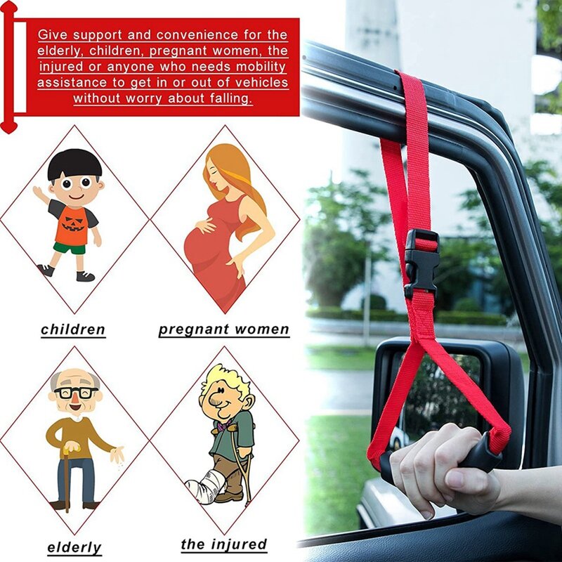Maniglia di sostegno universale per auto supporto per maniglia di sicurezza regolabile supporto per auto in Nylon portatile, 2 pezzi