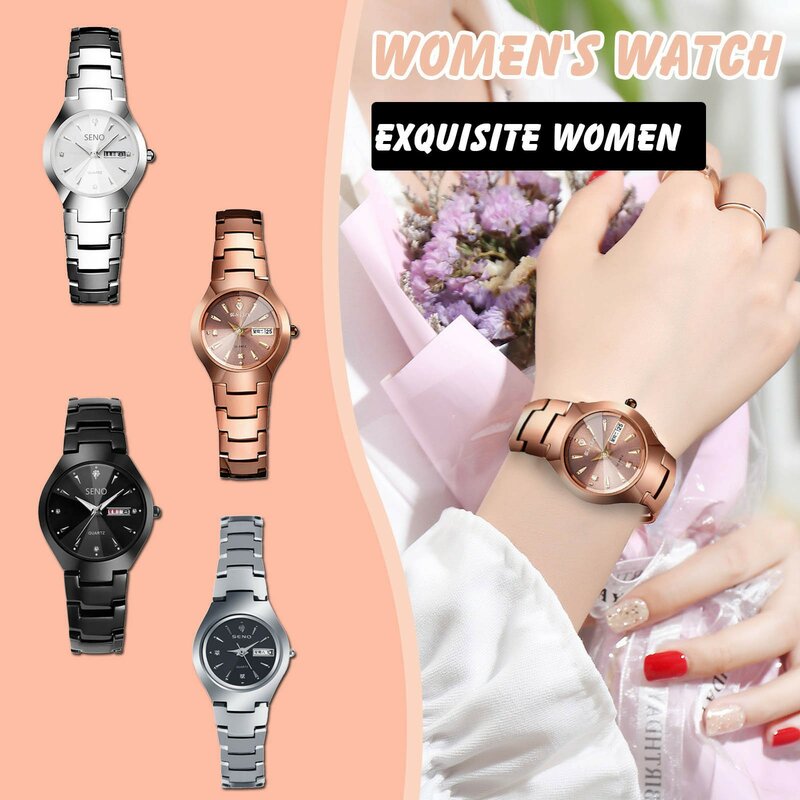 女性用クォーツ時計,ゴールドブレスレット,レジャー腕時計,女性用腕時計,エレガント,人気,1時間