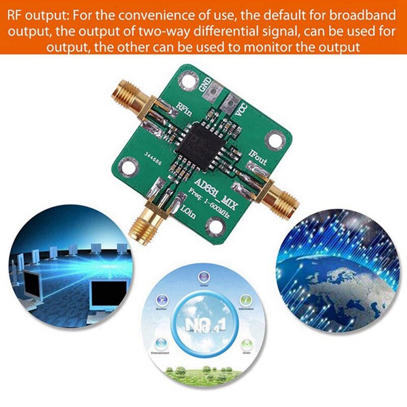 4 buah AD831 transduser frekuensi tinggi 0.1-500Mhz Bandwidth RF konverter frekuensi hijau