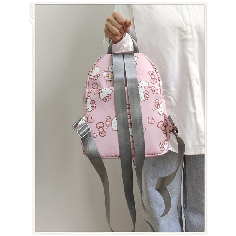Sanrio-mochila escolar de Hello Kitty para estudiantes, gran capacidad, informal, ligera, impermeable, resistente a las manchas, bonita