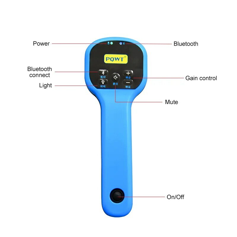 PQWT-BT10 Wireless pipe water leakage detector portable plumbing tools survey equipment