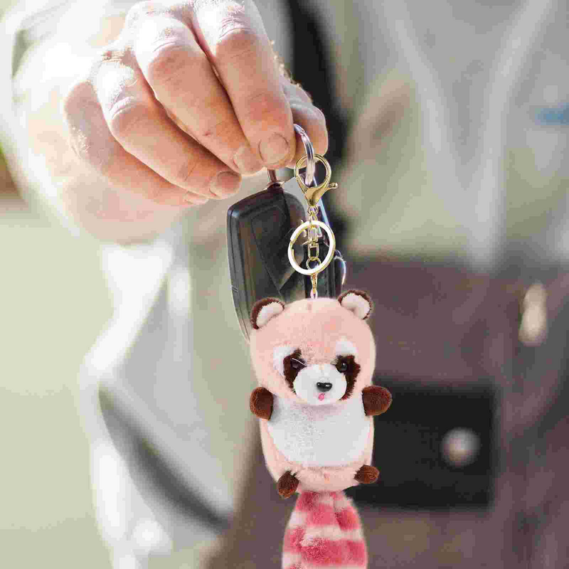 Decorative Keychain Bag Pendant Phone Hanging Keychain Stuffed Raccoon Keyring