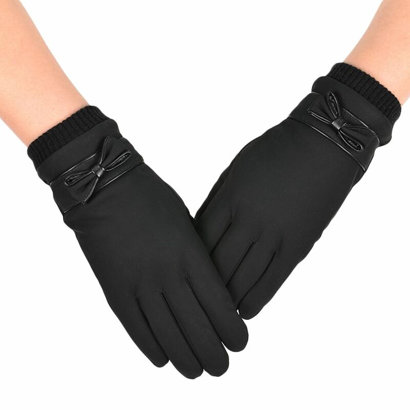 Зимние ветрозащитные плюшевые женские перчатки, теплые безвредные для кожи Варежки для сенсорного экрана