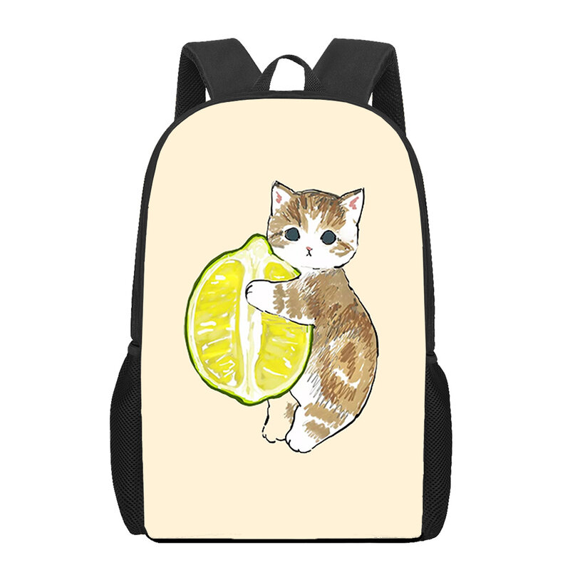 Tas sekolah motif hewan kucing lucu motif 3D, tas sekolah untuk anak perempuan remaja, tas buku anak-anak dasar, tas Mochila anak-anak