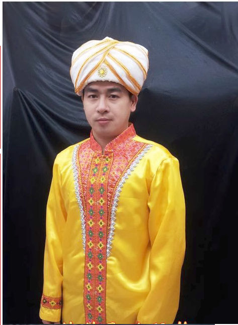 Bata India Vintage para hombre, Camisa larga Baotou, ropa para actuación en escenario