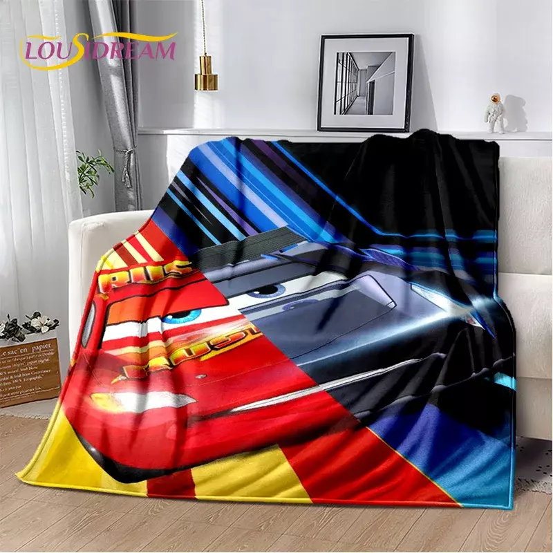 Cars Disney McQueen Cartoon Soft Flannel Blanket for Bed Bedroom Sofa Picnic,Throw Blanket for Outdoors Leisure Gift Kid Cover