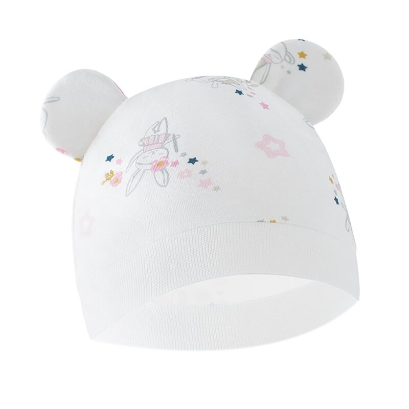 Хлопковая шапочка для новорожденных с принтом для новорожденных и очаровательным мультяшным принтом