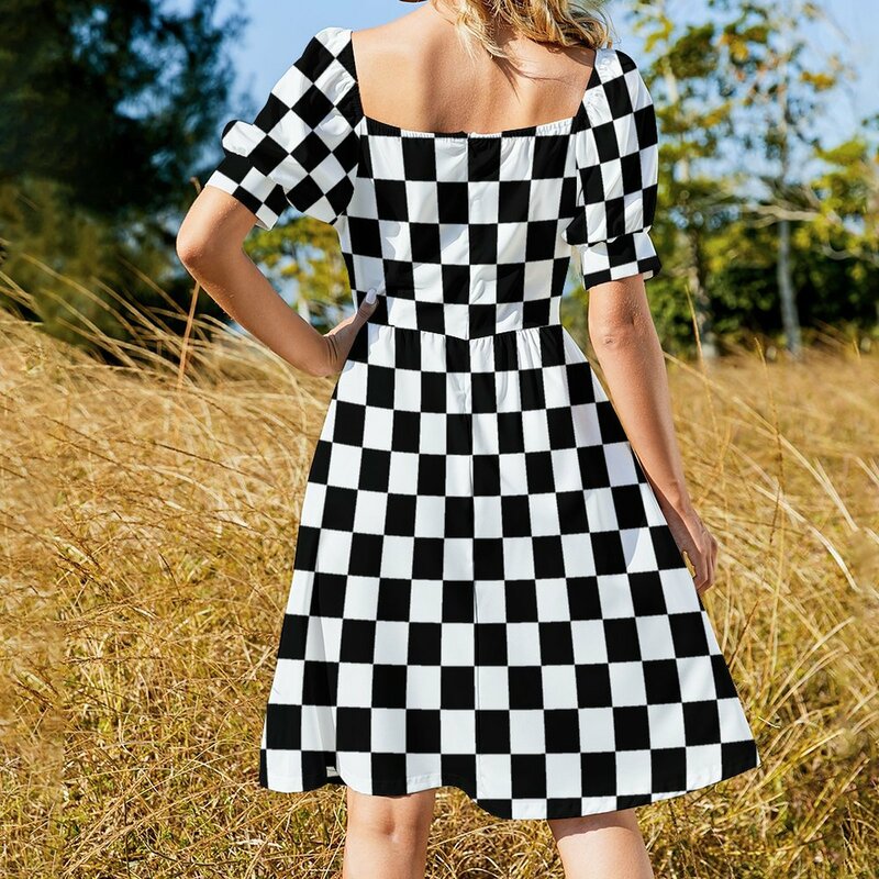 Black Checkerboard Dress dress women summer 2023 elegant dress women long dresses birthday dresses for women