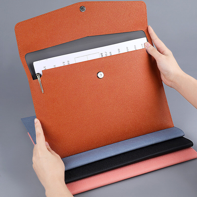 Elegante y Simple bolsa para documentos de negocios, maletín de doble capa tipo broche, multicolor opcional, multifuncional y Multicapa