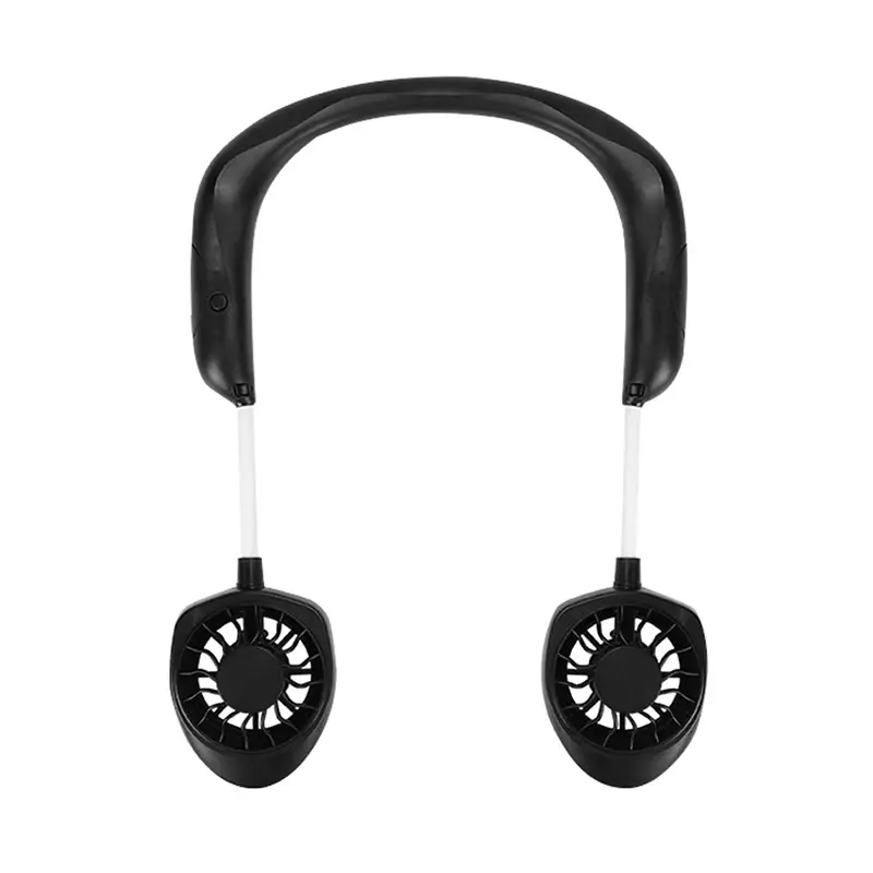 Kipas angin Mini portabel, kipas leher dua kepala USB, kipas angin meja kecil genggam isi ulang daya, kipas olahraga gantung