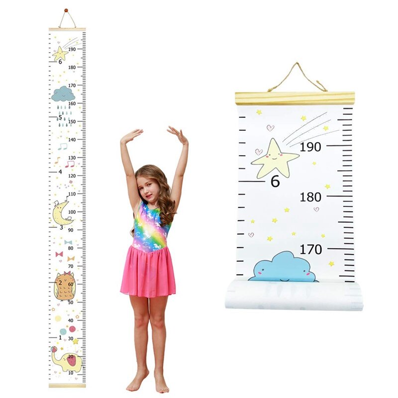HOT SALE Baby Growth Chart Ruler For Kids,Removable Height Chart Measurement Wall Decoration For Baby Gift 7.9 Inch X 79 Inch