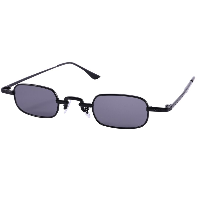 Retro Punk Glasses Clear Square Sunglasses Female Retro Metal -Black & Black Gray