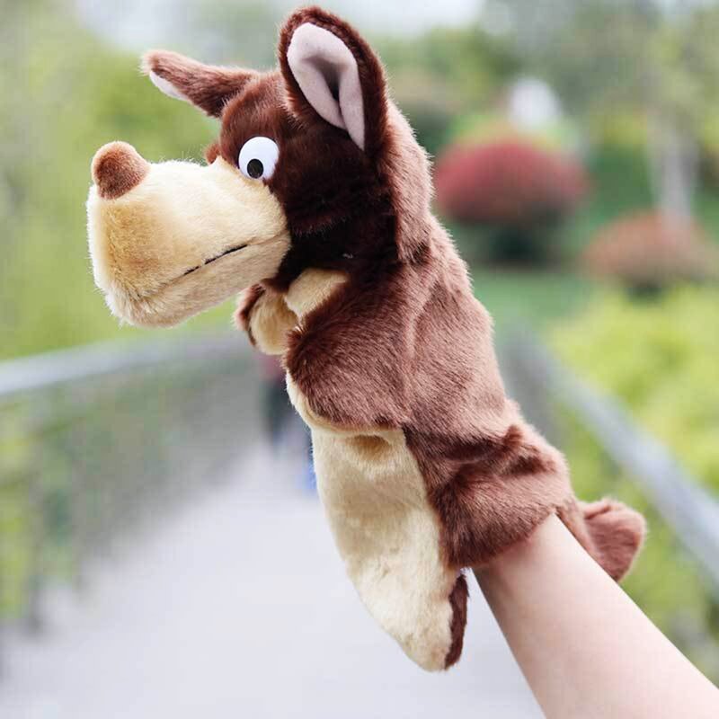 Y55B Animal Big for grey Wolf Hand Puppets for Imaginative for Play Hand Puppets