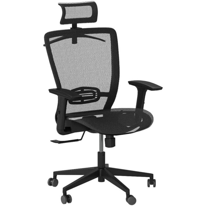 Silla de oficina ergonómica ejecutiva OC3B, asiento de ordenador de malla ajustable en altura con reposacabezas ajustable