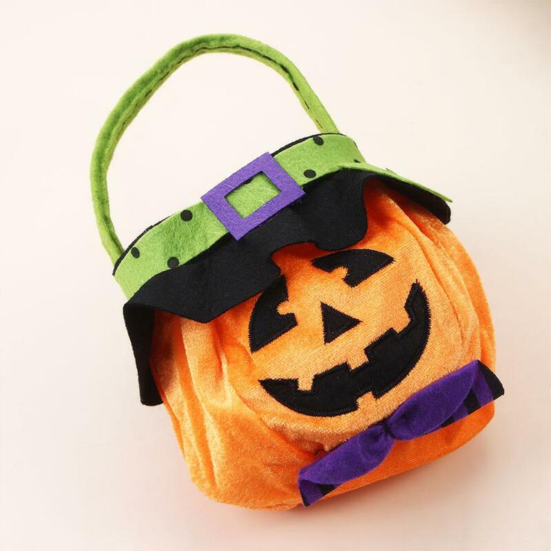 Halloween Pumpkin Bolsa, Saco de doces, sacolas, truque ou deleite Loot, Bruxa feliz