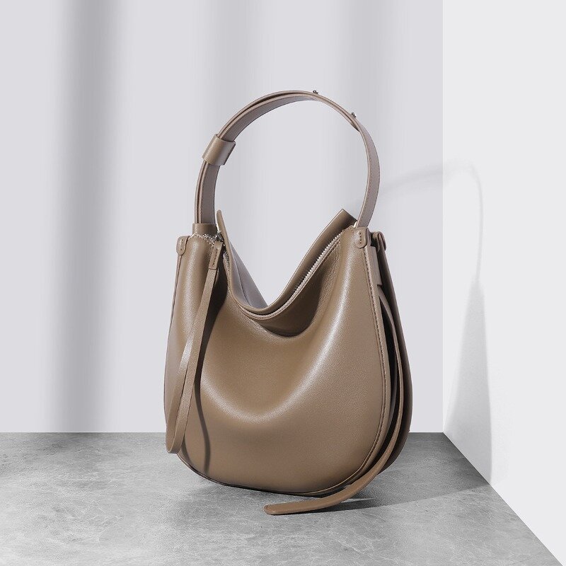 Tas tangan wanita desainer klasik mewah tas Tote besar serbaguna tas bahu mode romantis tas kulit wanita