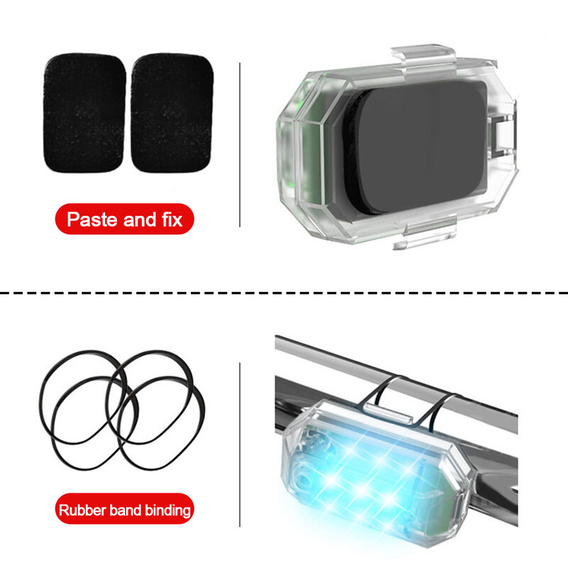 Mini lámpara estroboscópica LED para Dron, luz de advertencia anticolisión con Control remoto inalámbrico, señal de giro de 7 colores, para bicicleta, avión, vuelo nocturno