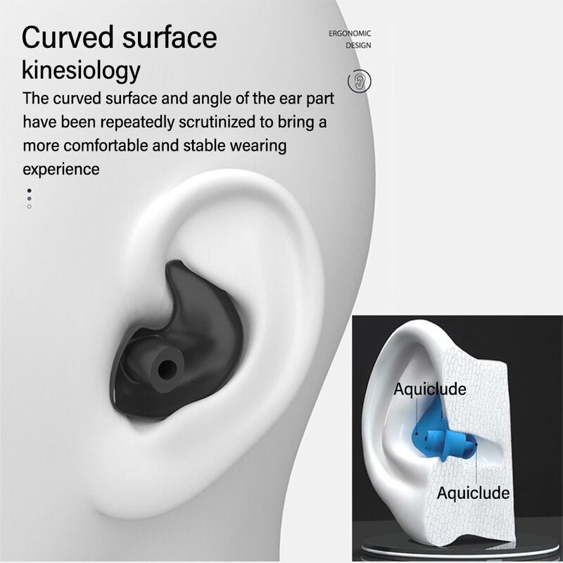 Bouchons d'oreille souples en silicone avec étui, clip antarctique imbibé, multicolore, fournitures de sport, ensemble de bouchons d'oreille de natation
