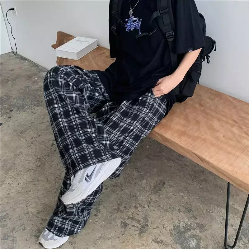Pantalon à carreaux d'été/hiver pour hommes S-3XL pantalon droit décontracté pour homme/femme pantalon Hip-hop Harajuku