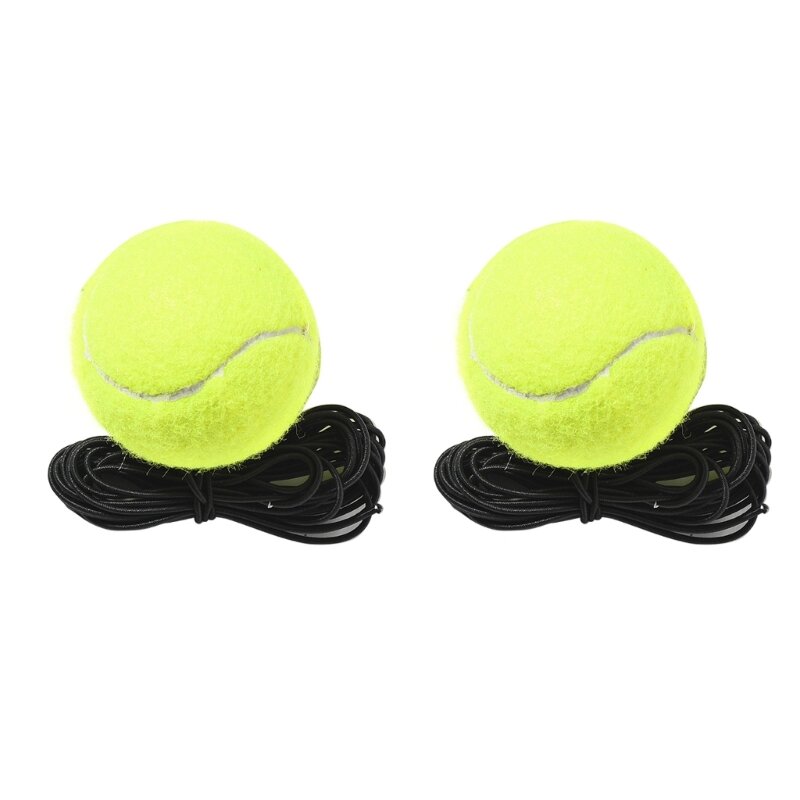 قطعتان من كرة تدريب التنس مع سلسلة لتدريب لاعب واحد على التنس