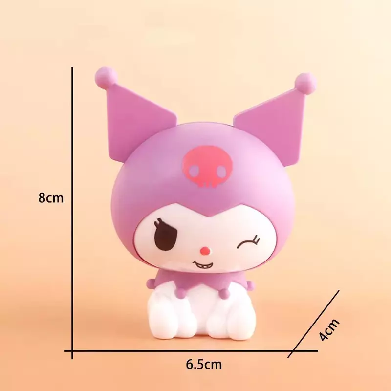 Sanrio 8cm Figur Anime Kawaii Cinna moroll Kuromi Hallo Kitty Katze Kuchen Action-Sammlung Weihnachts geschenke Spielzeug für Kinder