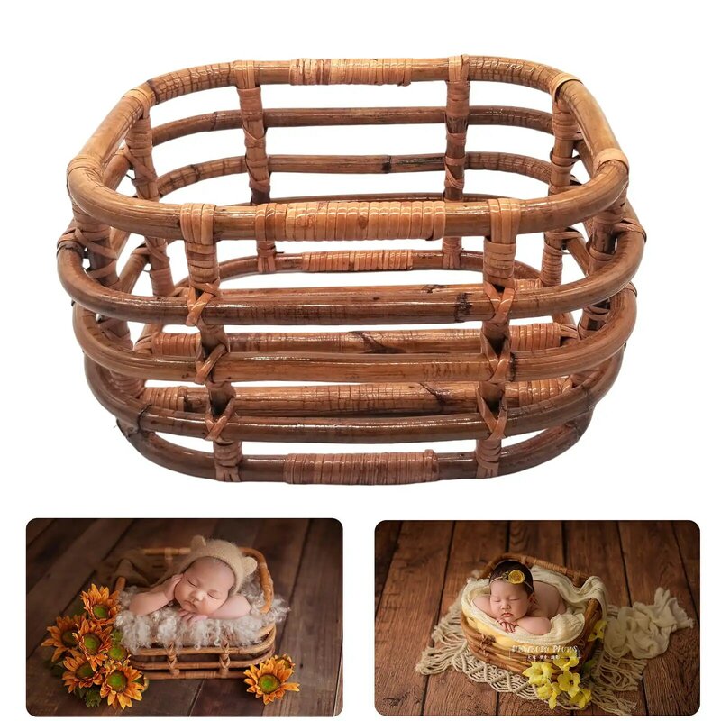 手作りの竹製籐製チェア,新生児用の写真アクセサリー,木製ベッド,ベビーベッド,ノベルティ