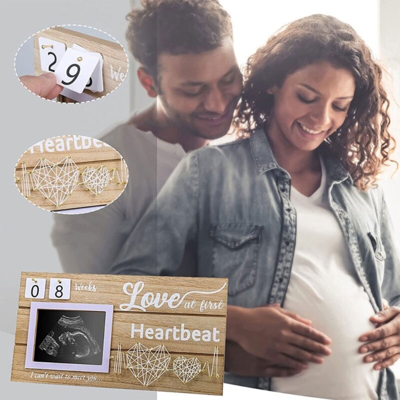 97BE 세련된 아기 초음파 사진 프레임 완벽한 아기 기념 선물 아기 발표 새로운 부모 커플을위한 기념품