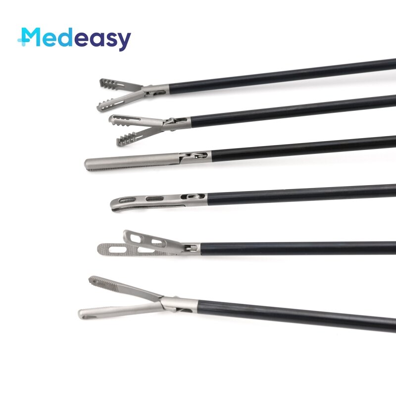 Instrumentos quirúrgicos laparoscópicos reutilizables, fórceps de cirugía laparoscopia médica, tijeras, tijeras, mango desbloqueado, 5mm