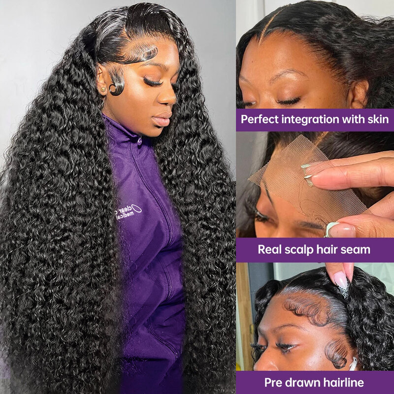 Deep Wave Lace Front Wigs Human Hair 13x4 HD Lace Frontal Wigs Curly Water Wave Wig For Women Wet Wavy 4x4 5x5 Lace Closure Wig
