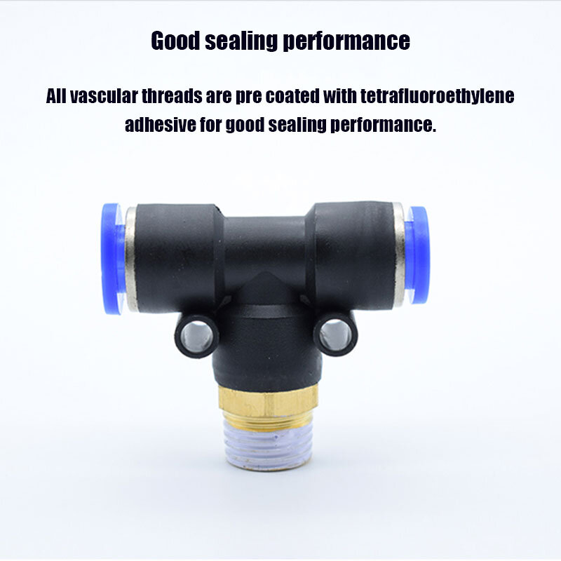 Pneumatic Quick Connector PB 4-01/T Type Tee Positive Thread 6-01/8-02/10-03 12-04 Hose Fittings Pipe Quick Connectors 2 Pcs