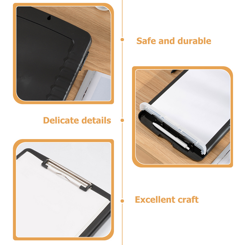 Office File Folders Storage A4 Clipboard Portable Sealed Convenient Holder Student